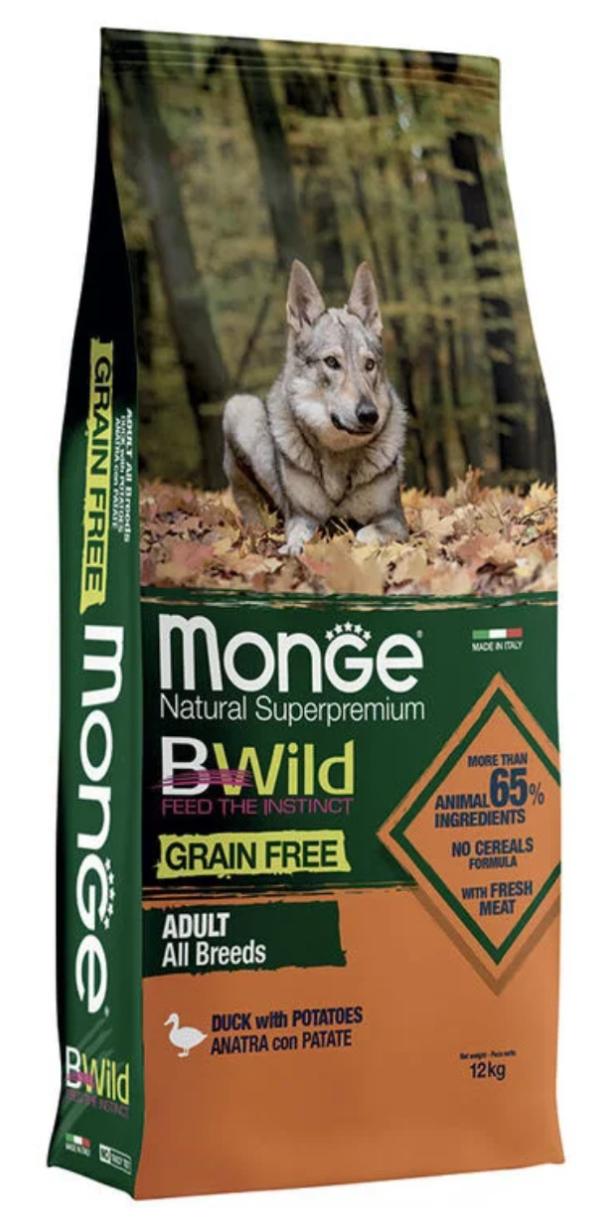 Monge Bwild grain free Anatra e patate 12kg