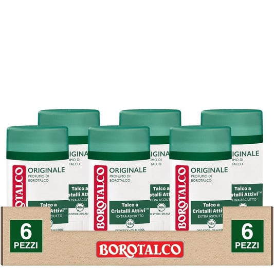 Borotalco Deodorante Stick Deo Original Anti Sudore Senza Alcool 40ml  x6