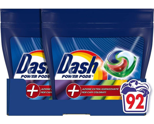 DASH Power Pods Azione Extra-Igienizzante - Detersivo Capi Colorati 92 Pods