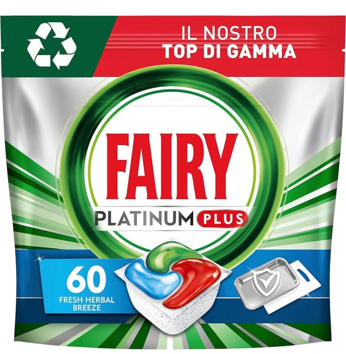 Fairy Platinum PLUS Detersivo Pastiglie Lavastoviglie Limone 180 Capsule