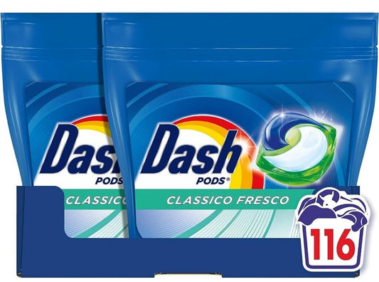 116 Pods Dash All In 1 Regolare Caps per bucato - detersivo lavatrice monodosi