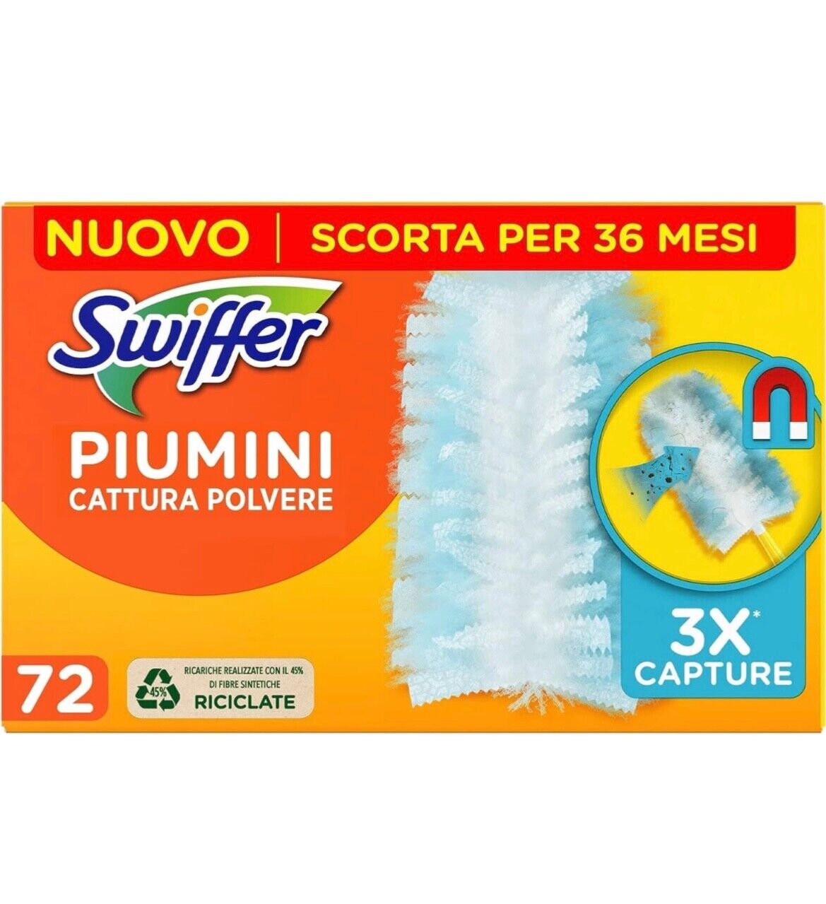 Swiffer 72 Piumini Duster, Cattura Intrappola Polvere + 40 Swiffer dry