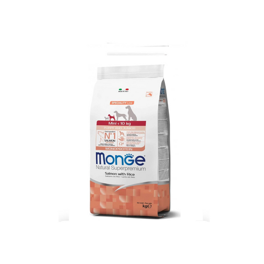 Monge Mini Puppy and junior 7,5 kg salmone e riso