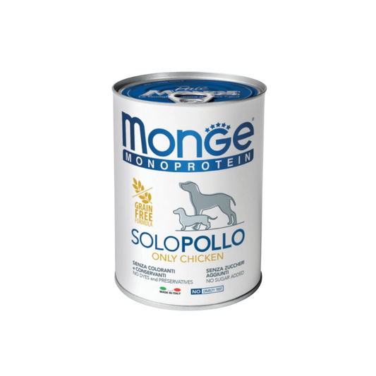 Monge 12 lattine da 400gr vari gusti - monoproteico