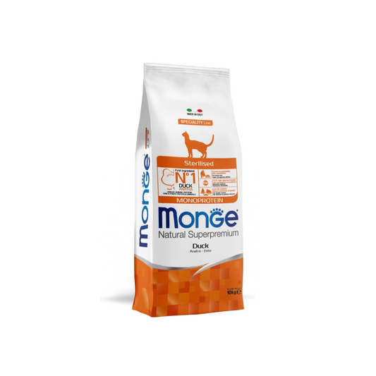 Monge natural superpremium gatto sterilised 10kg anatra
