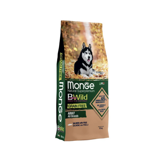 Monge Bwild grain free Salmone e piselli 12kg