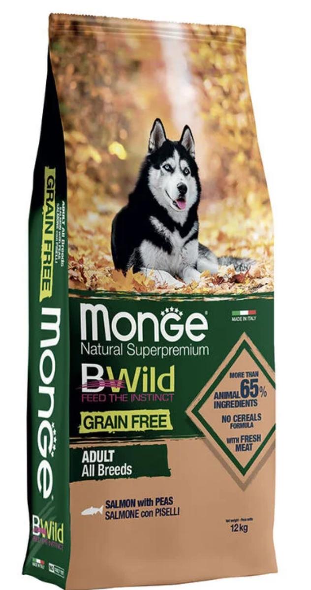 Monge Bwild grain free Salmone e piselli 12kg